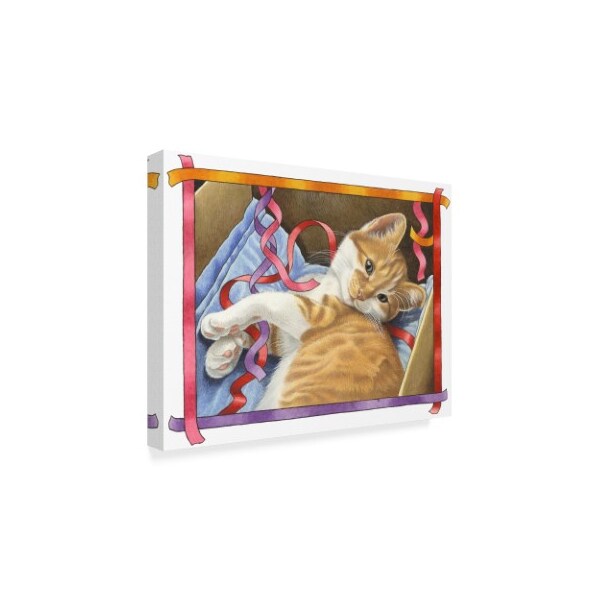 Francien Van Westering 'Kitten And Ribbon' Canvas Art,24x32